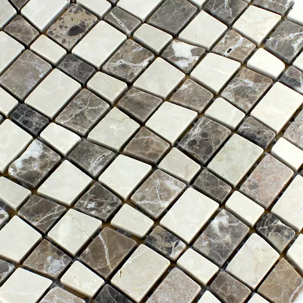 Échantillon Mosaïque Pierre Naturelle Marbré Vague Castano Beige