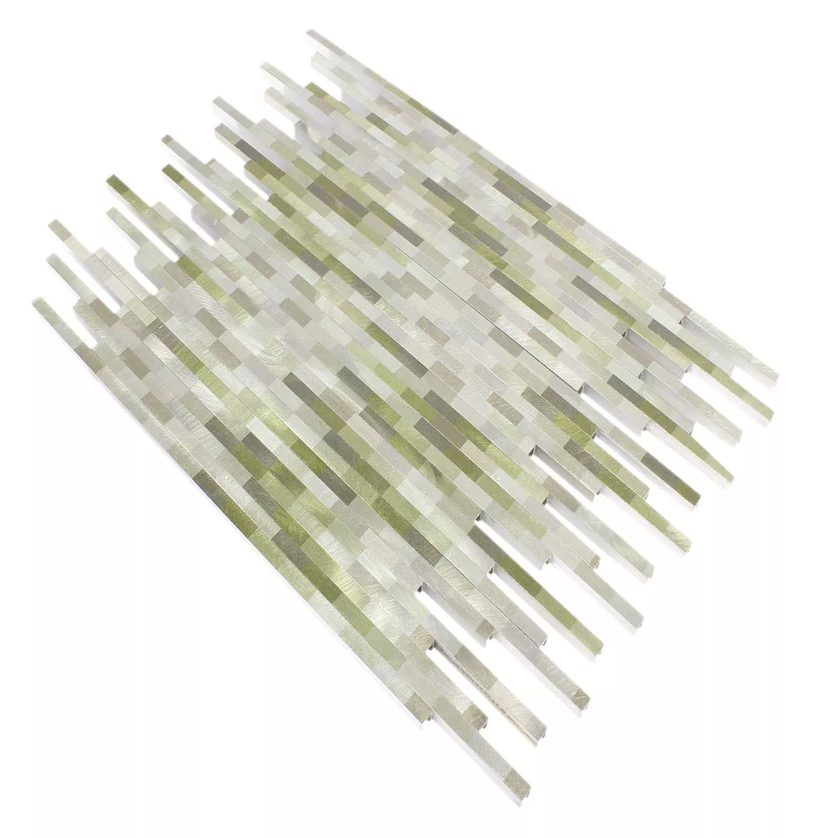 Carrelage Mosaïque Aluminium Wishbone Vert Argent