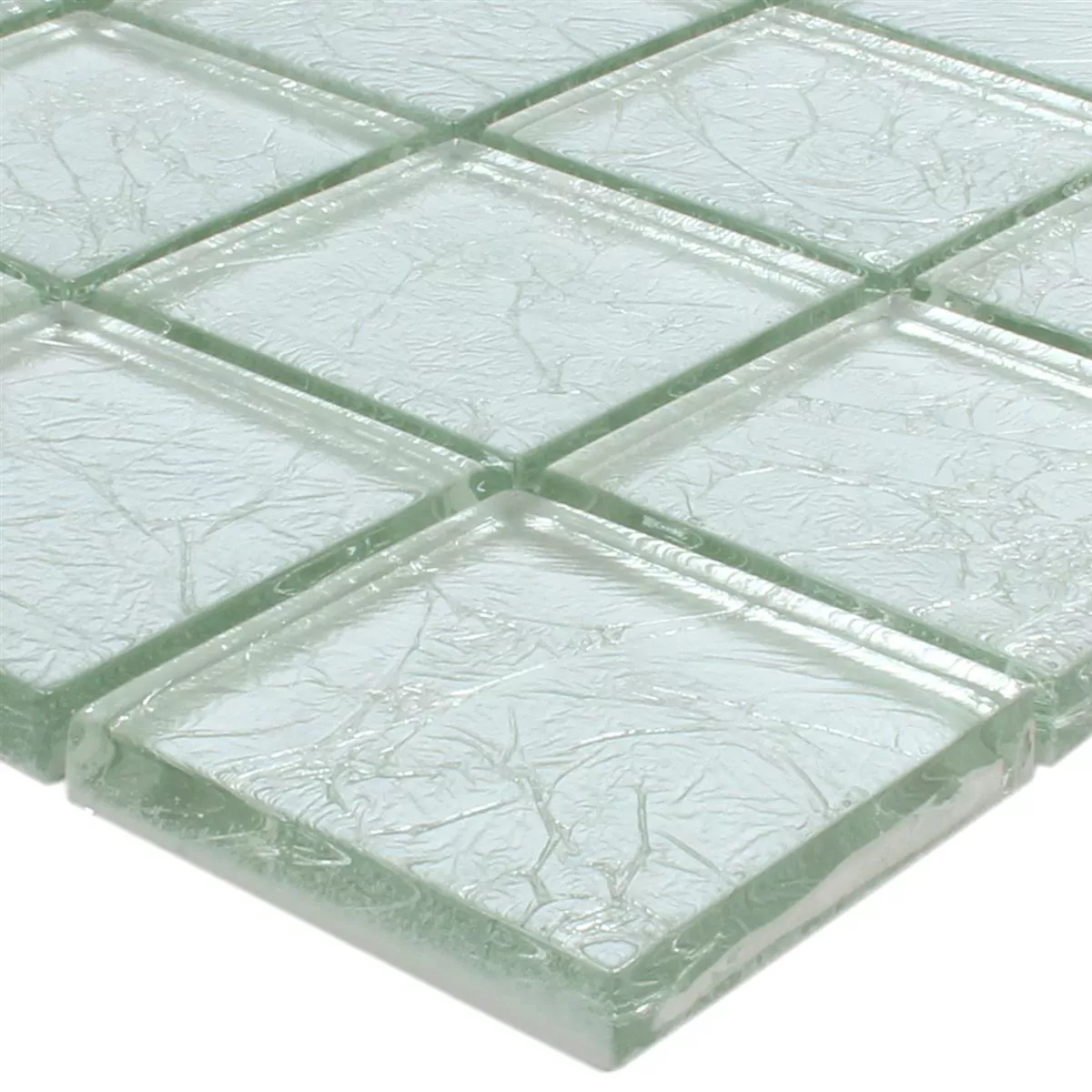 Carrelage Mosaïque Verre Lucca Argent 48x48x8mm