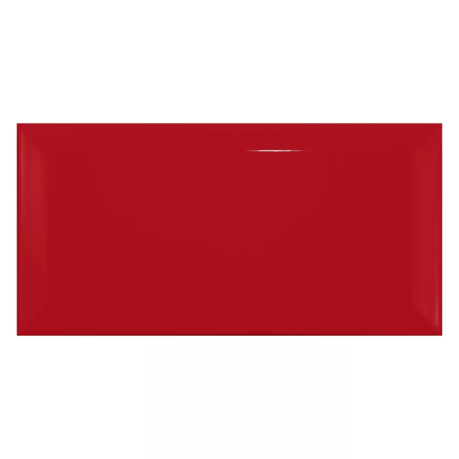 Carrelage métro Rouge Brillant 10x20 cm Avec Facette Jasper Fuego