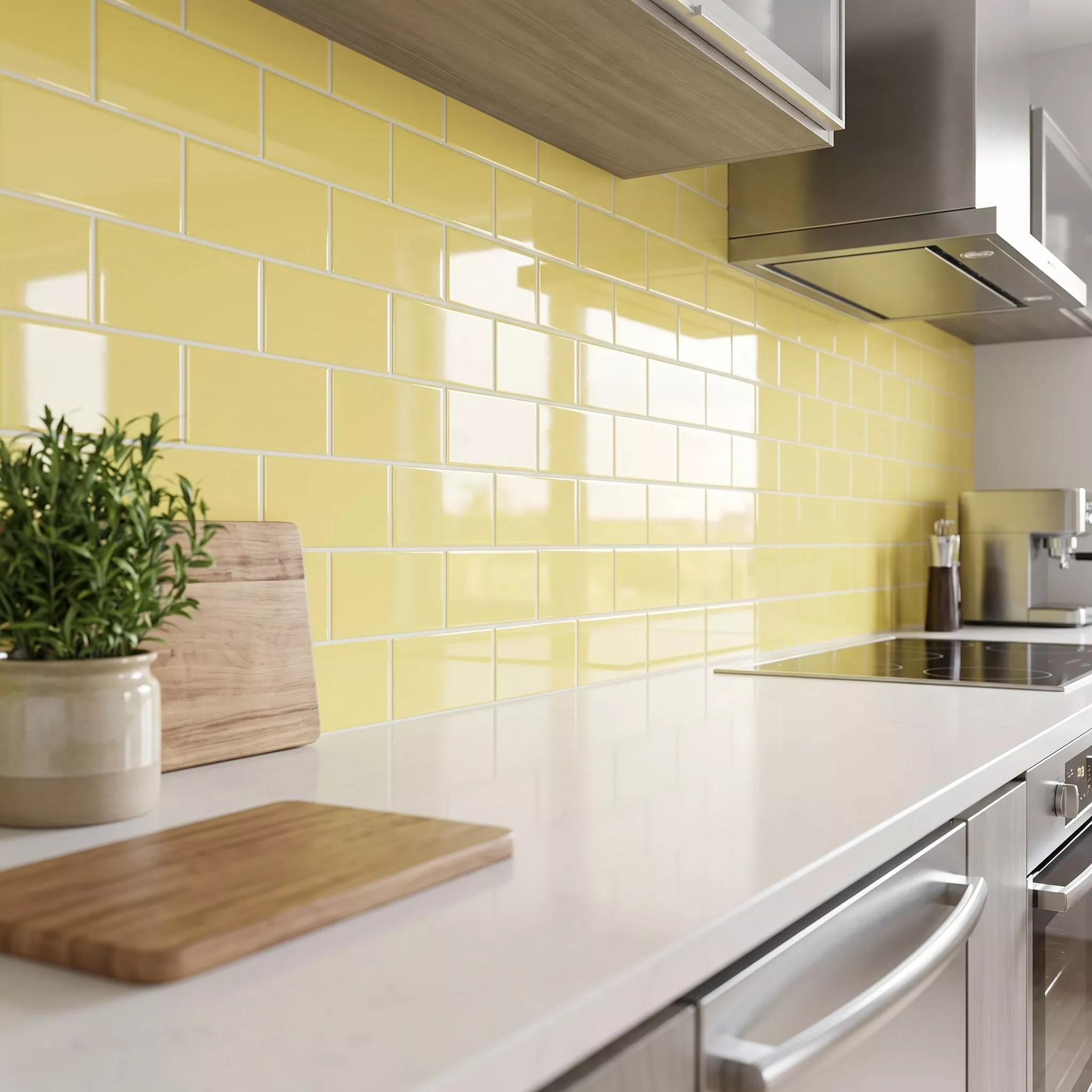 Carrelage métro Jaune Brillant 7,5x15 cm Sans Facette Vivid Amarillo