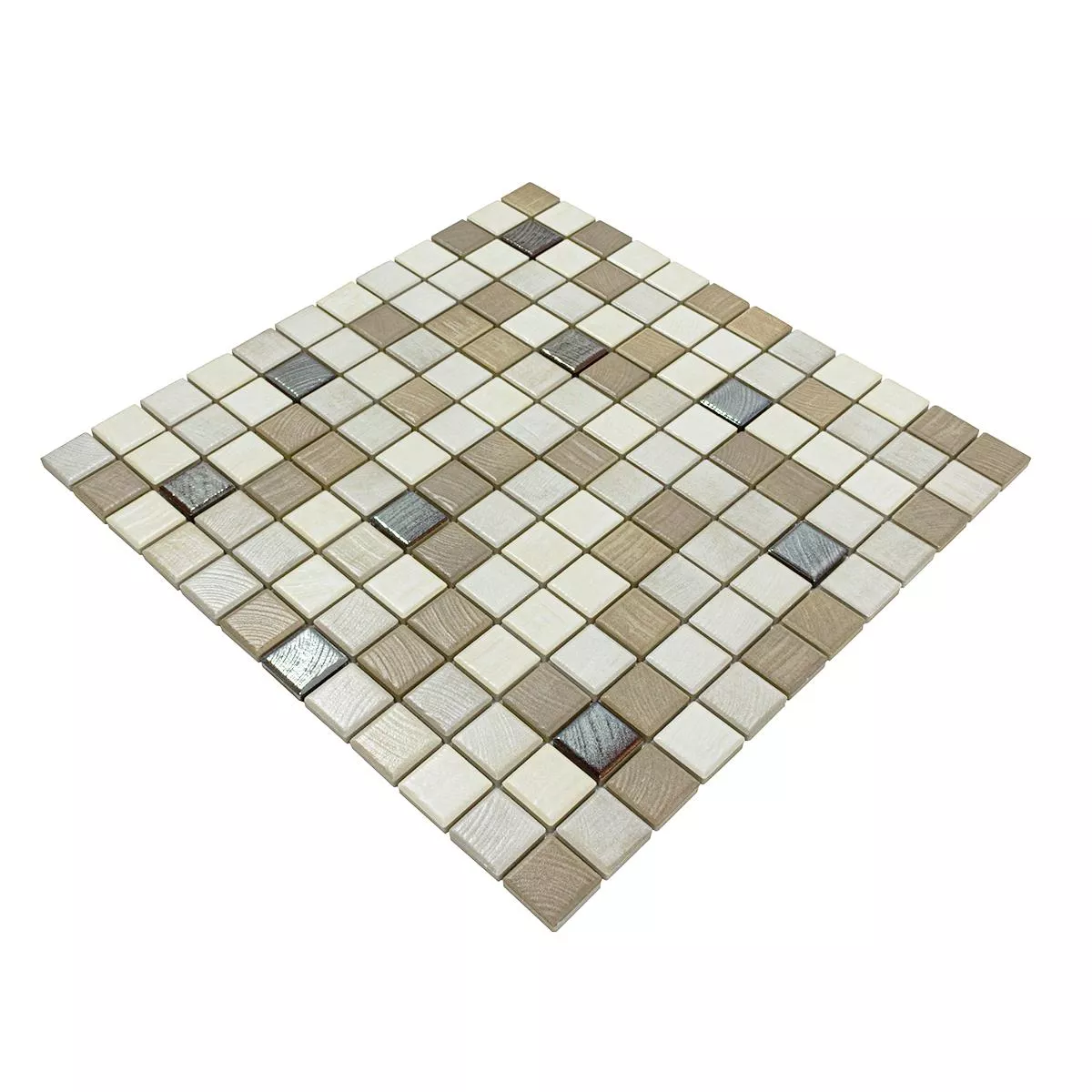 Céramique Mosaïque Carrelage Luminara Imitation Bois Brun Argent