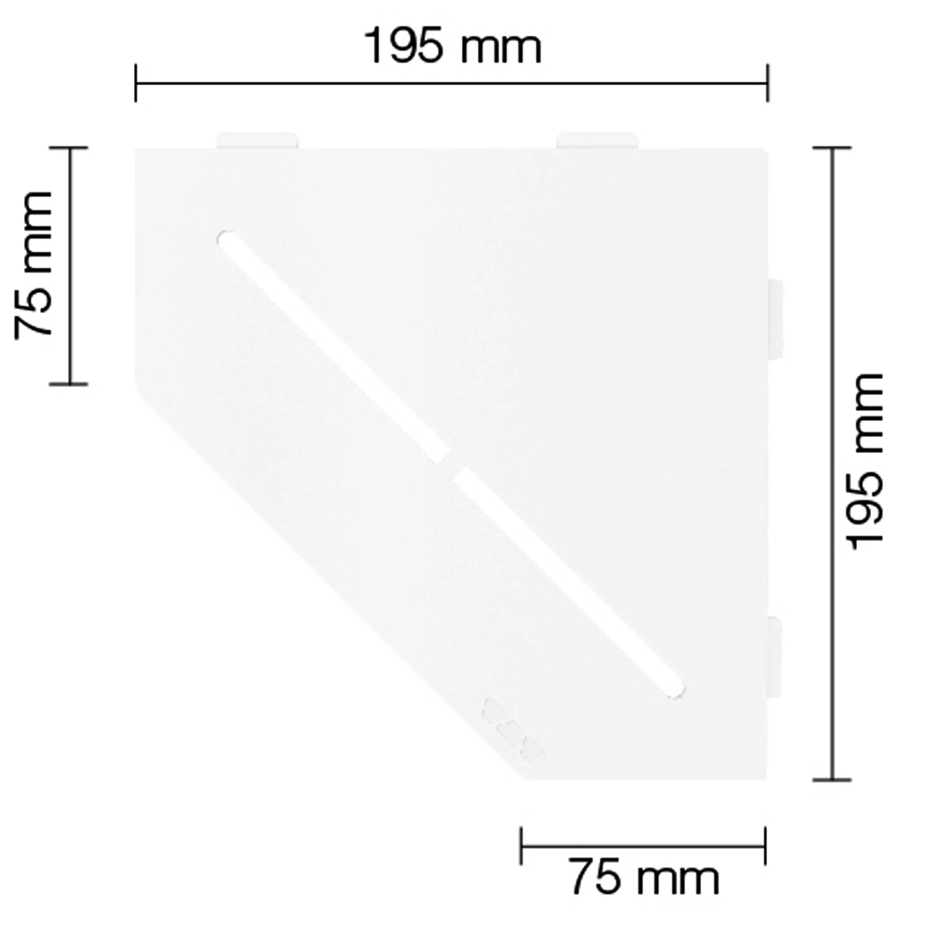 Etagère murale étagère de douche Schlüter 5 angles 19,5x19,5cm blanc pur