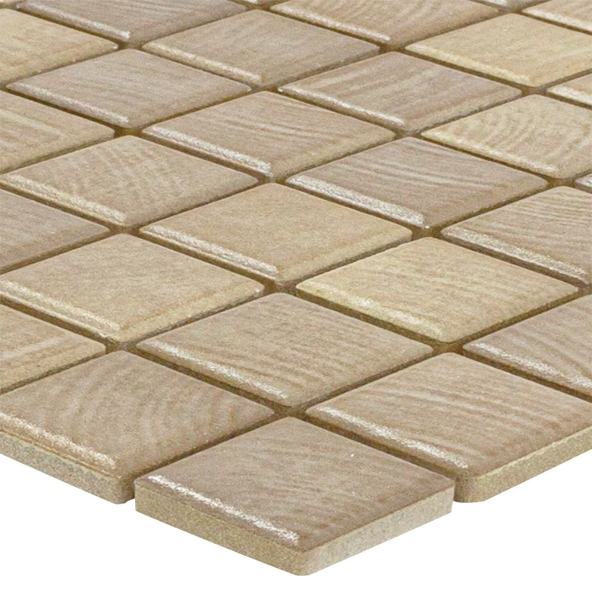 Céramique Mosaïque Carrelage Luminara Imitation Bois Brun Clair