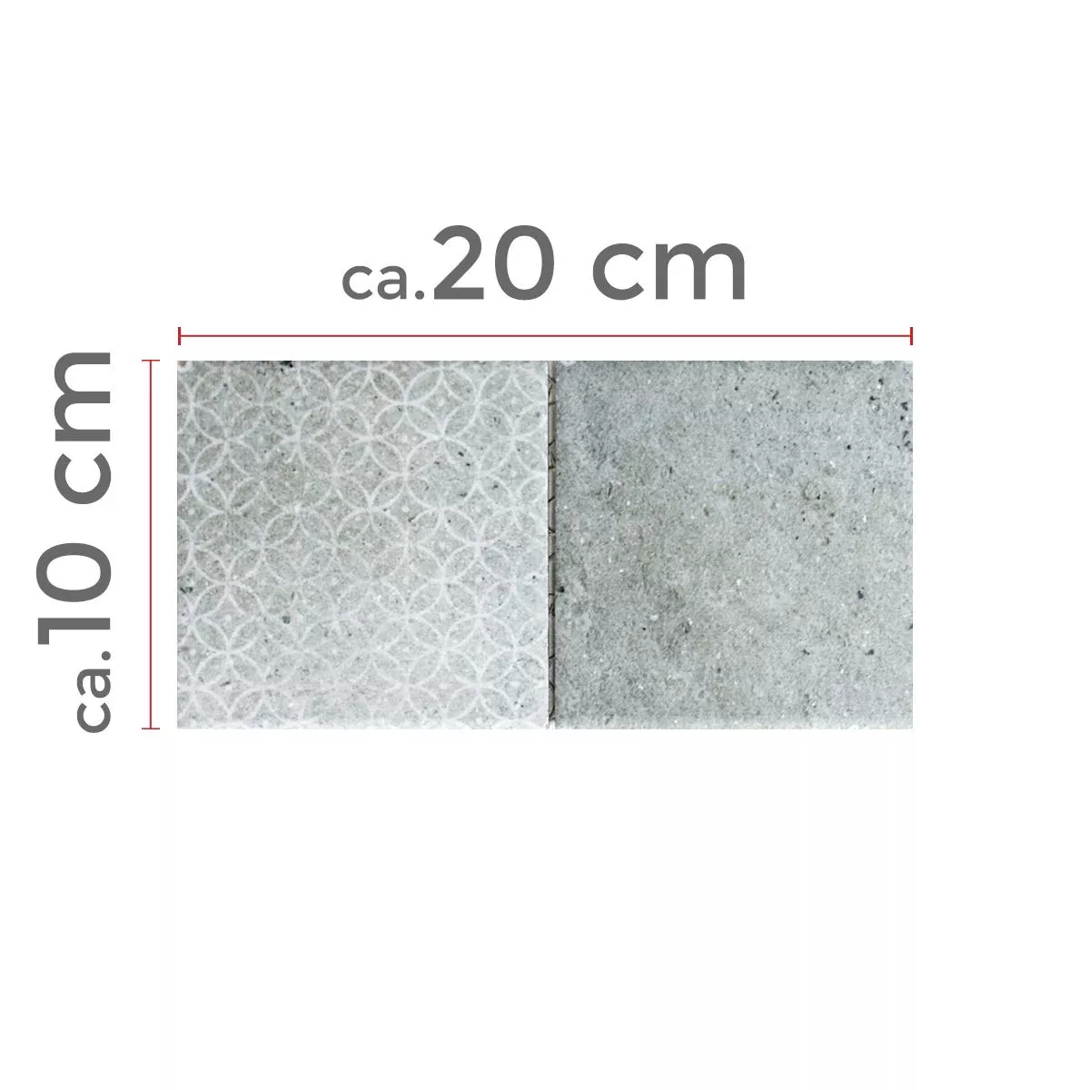Échantillon Céramique Mosaïque Carrelage Campeche Optique Ciment Gris