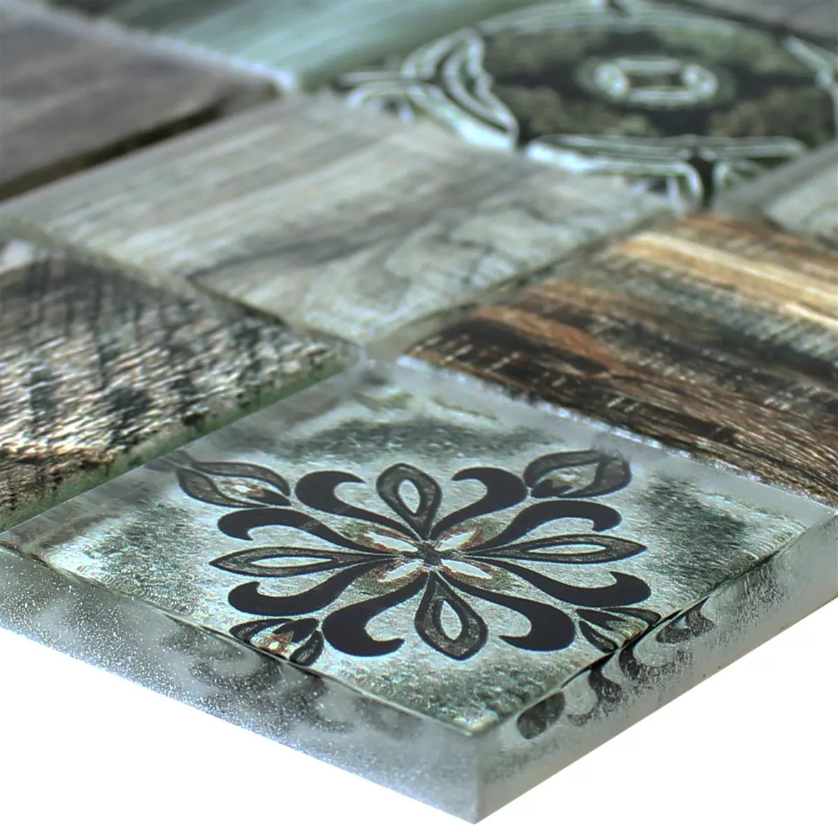 Mosaïque En Verre Carrelage Imitation Bois Makarska Brun Vert