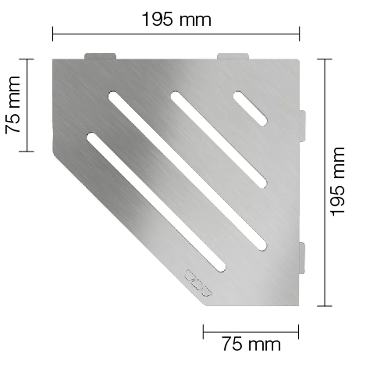 Etagère murale étagère de douche Schlüter 5eck 19,5x19,5cm Wave Argent