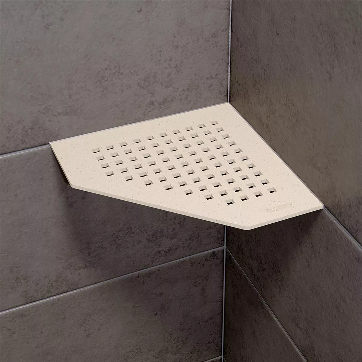 Etagère murale étagère de douche Schlüter 5eck 19,5x19,5cm carré ivoire