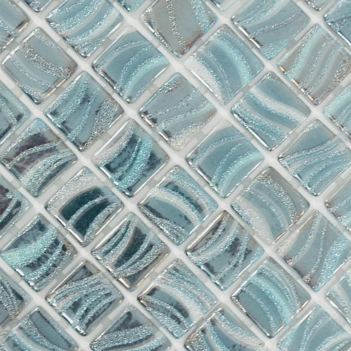 Verre Piscine Mosaïque Marisburg Bleu Ciel Luire