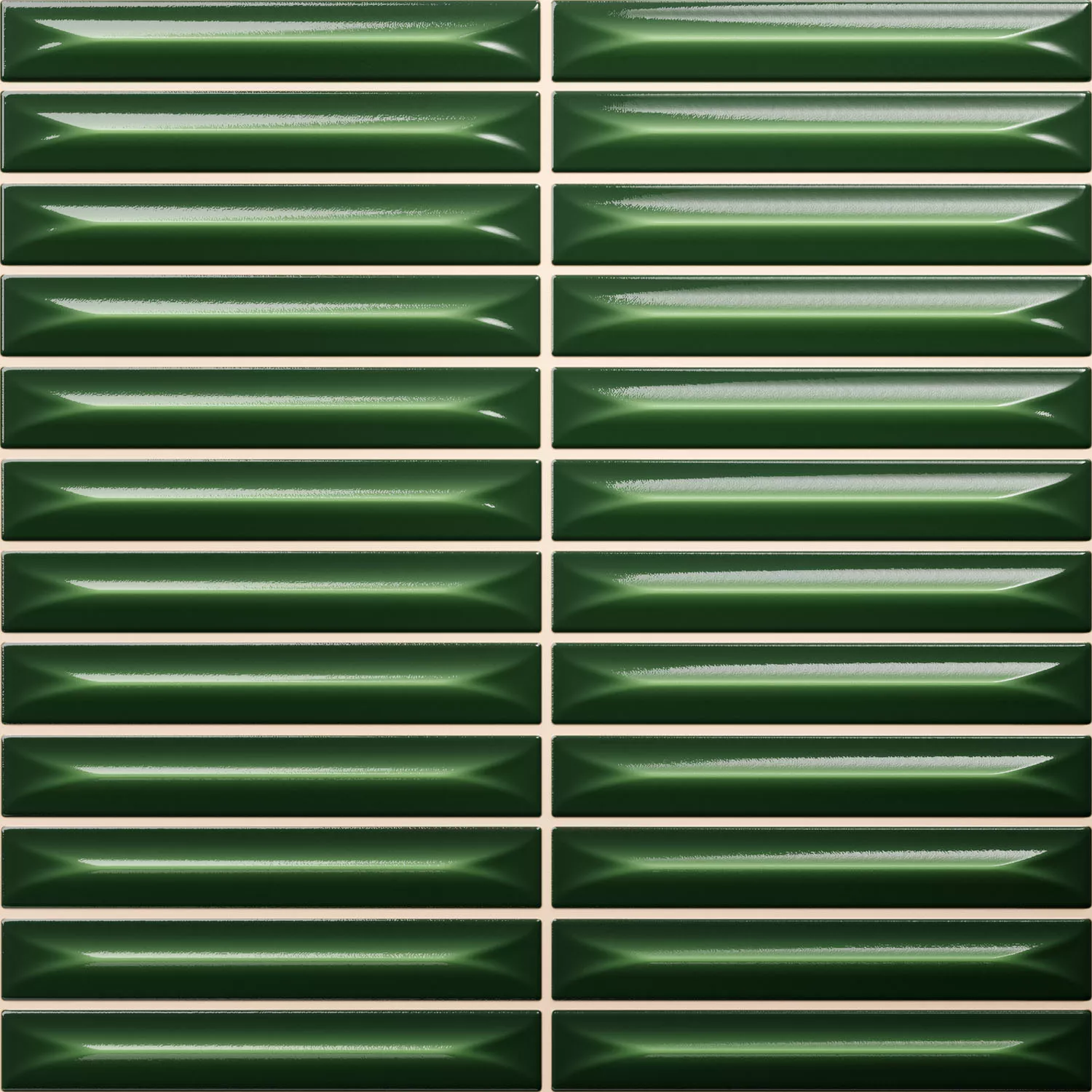 Bevel Victorien Vert Brillant Bâtonnet 20x20 cm