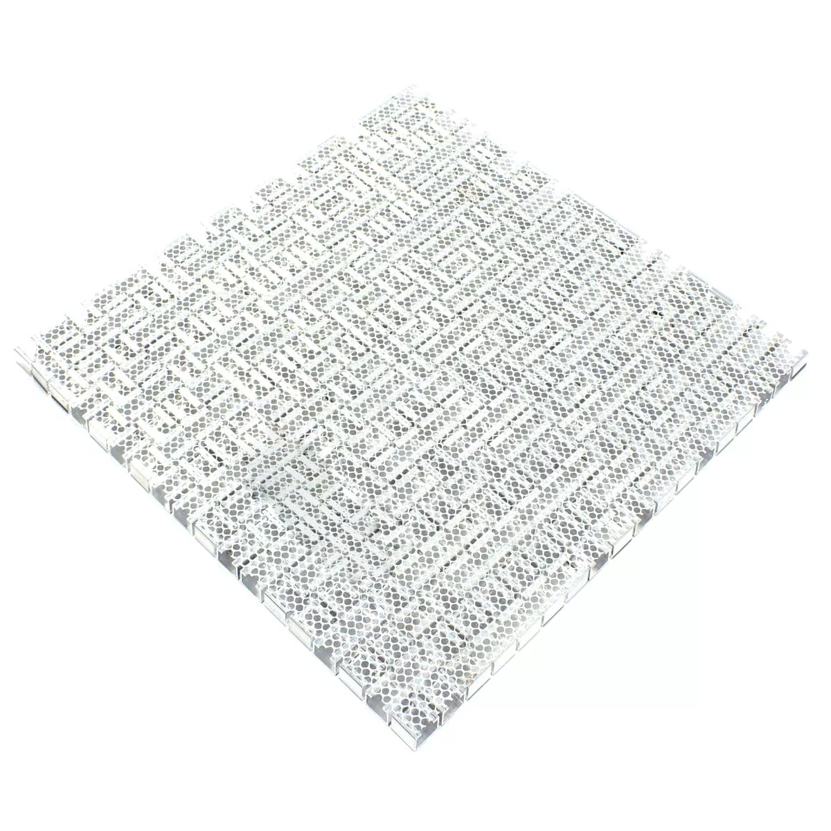 Verre Aluminium Mosaïque LaCrosse Noir Gris Argent Verre Aluminium Mosaïque LaCrosse Noir Gris Argent