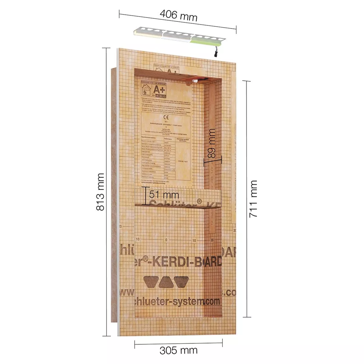 Schlüter NLT-BR ensemble de niches éclairage LED RVB contrôlable 30,5x71,1x0,89 cm Schlüter NLT-BR ensemble de niches éclairage LED RVB contrôlable 30,5x71,1x0,89 cm