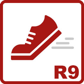 Antidérapant R9 
Angle d'inclinaison de 6-10°Faible valeur de frottement, adapté pour les escaliers, les salles à manger, les zones d'entrée, les services hospitaliers ou les cabinets médicaux.