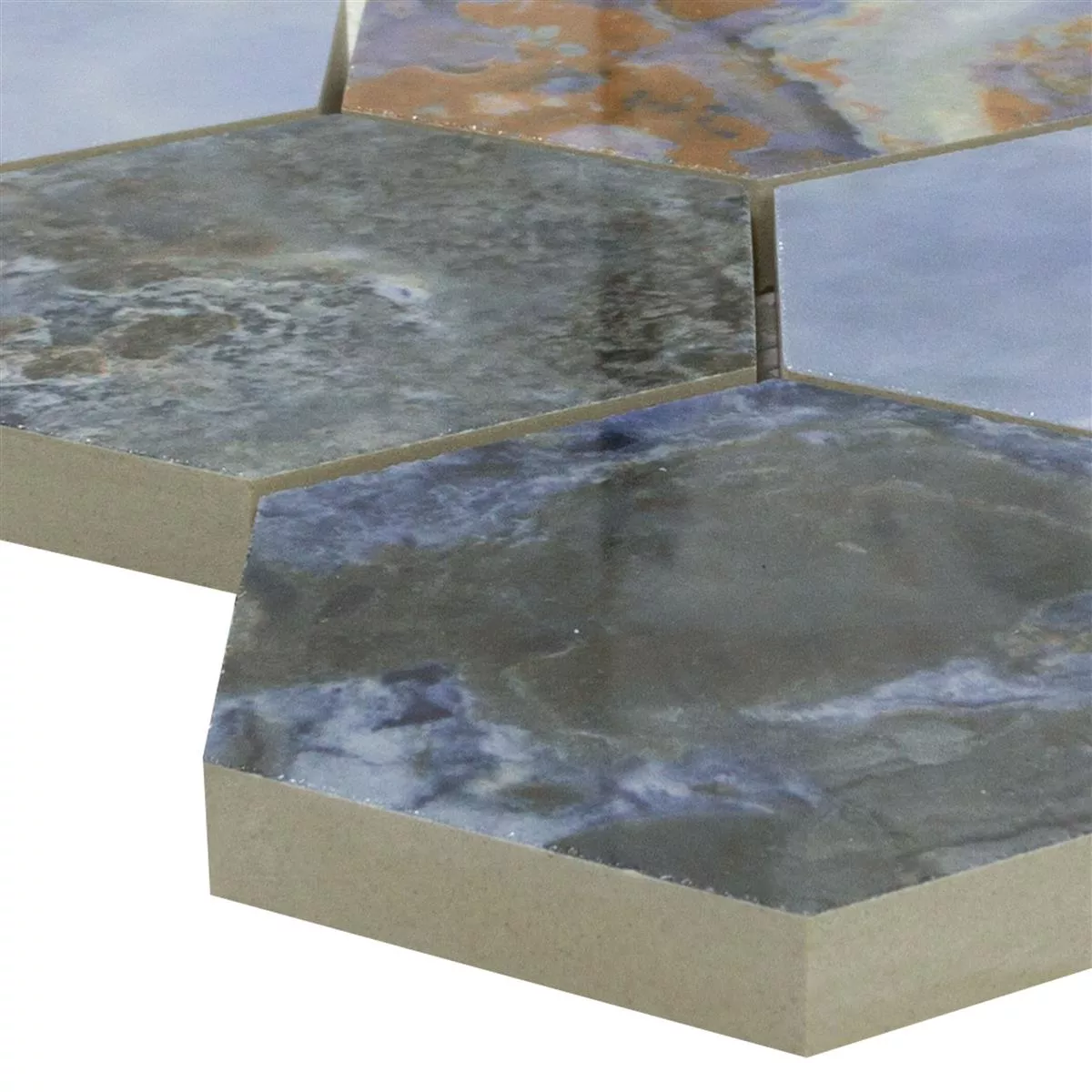 Céramique Mosaïque Carrelage Naftalin Hexagone Bleu Noir Céramique Mosaïque Carrelage Naftalin Hexagone Bleu Noir