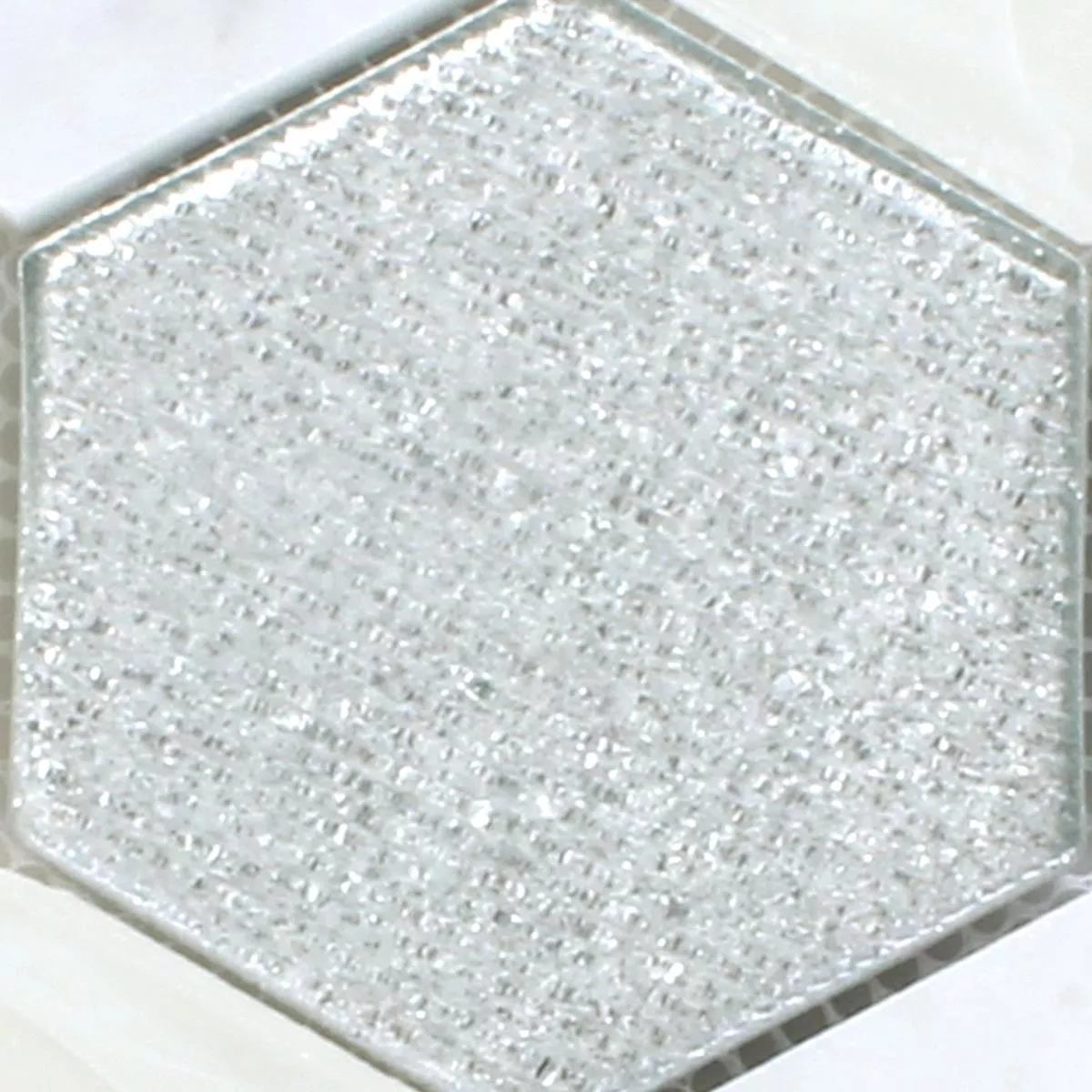 Échantillon Carrelage Mosaïque Hexagone Lipari Argent Gris