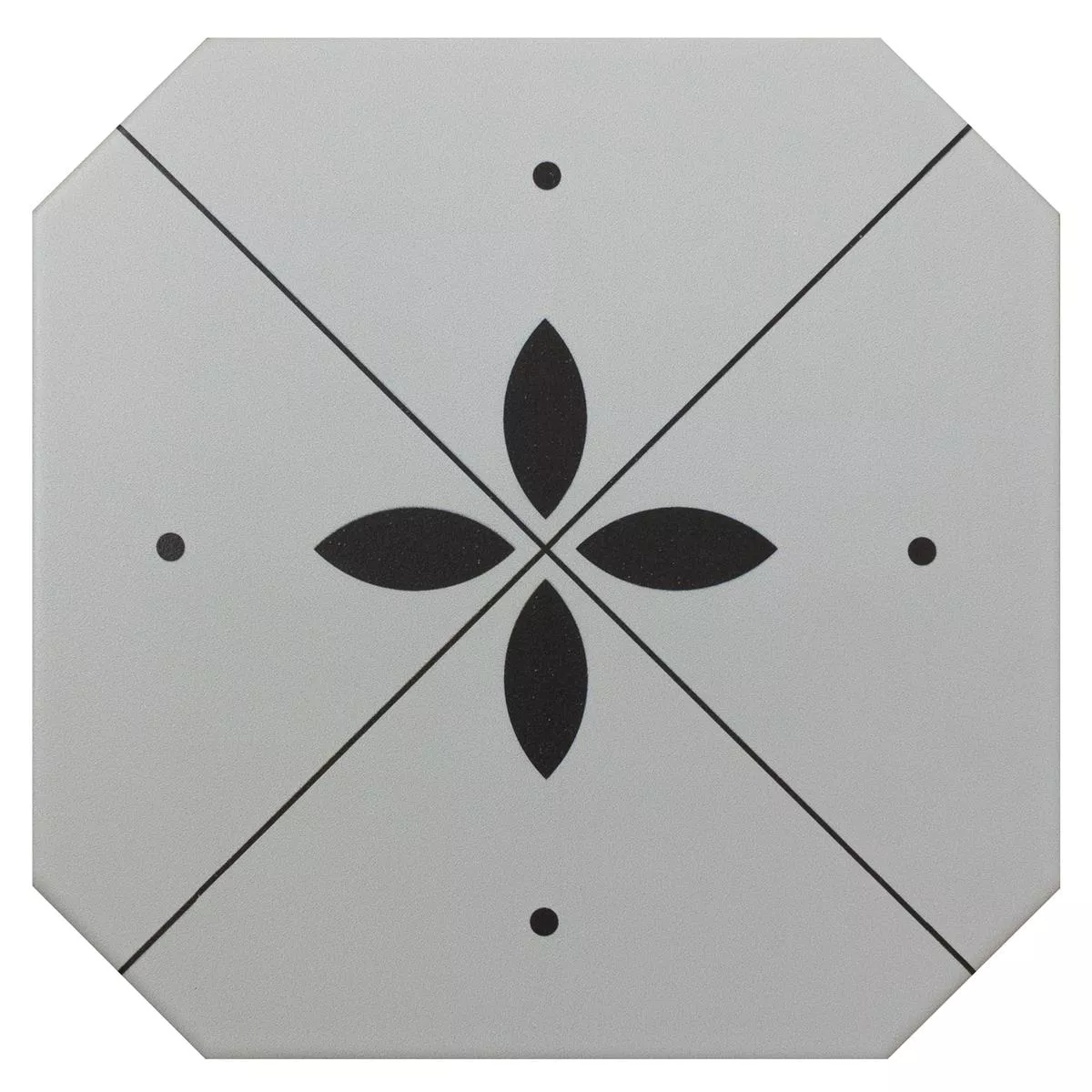 Grès Cérame Pleine Masse Carrelage Genexia Noir Blanc Decor 4 Octogone 20x20cm Grès Cérame Pleine Masse Carrelage Genexia Noir Blanc Decor 4 Octogone 20x20cm