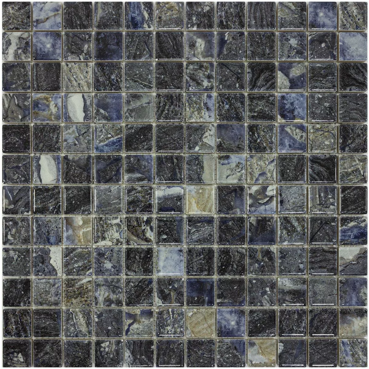 Céramique Mosaïque Carrelage Elysium Marbre Optique Bleu Foncé 23