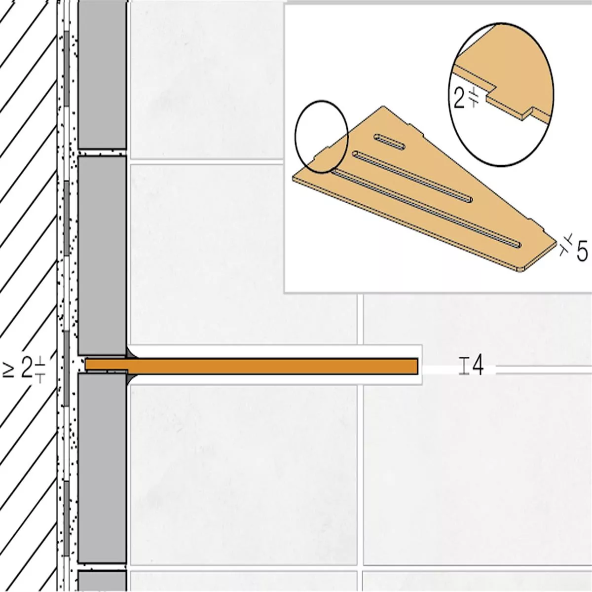 Etagère murale étagère de douche Schlüter carré 15,4x29,5cm carré beige