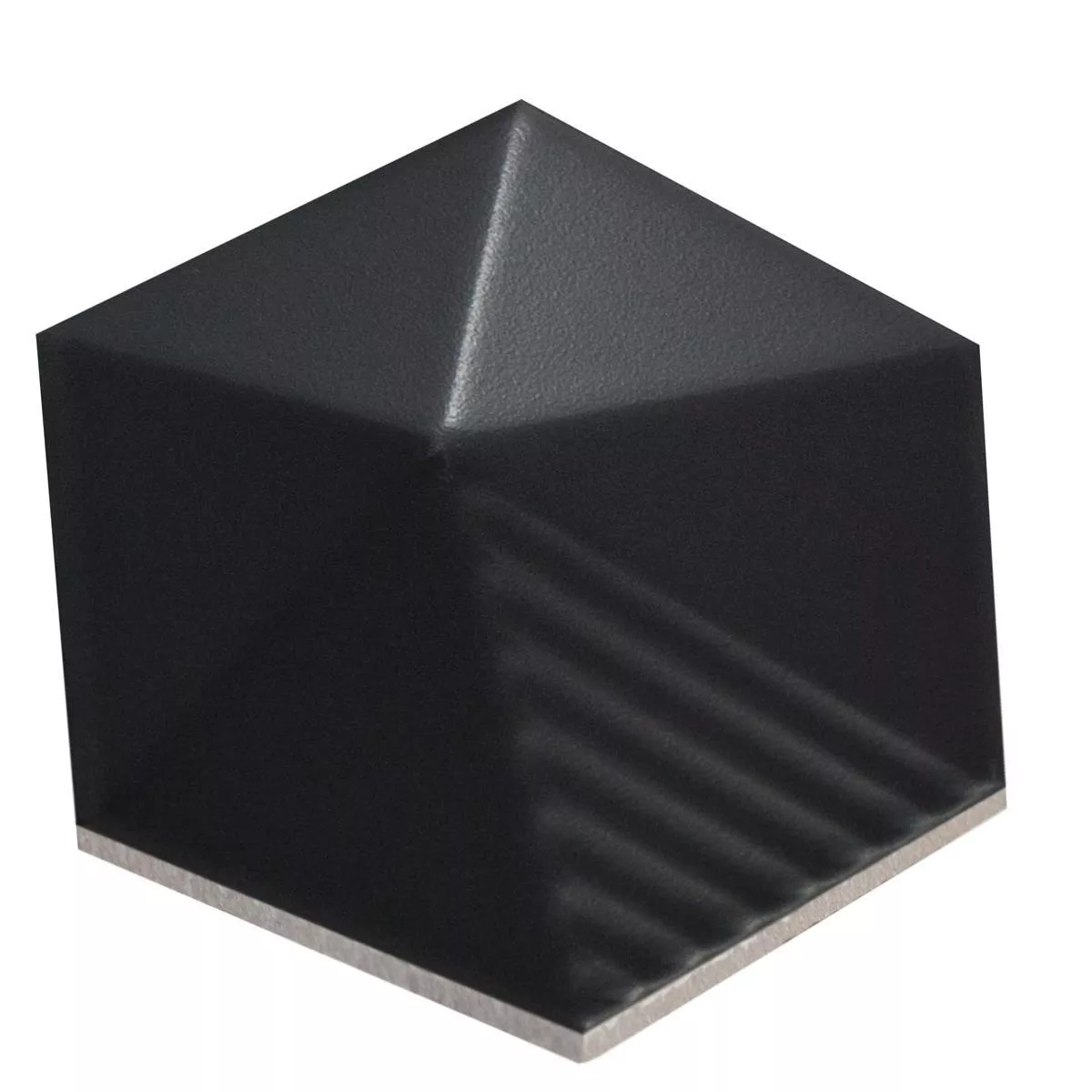 Carrelage Mural Rockford 3D Hexagone 12,4x10,7cm Noir Mat