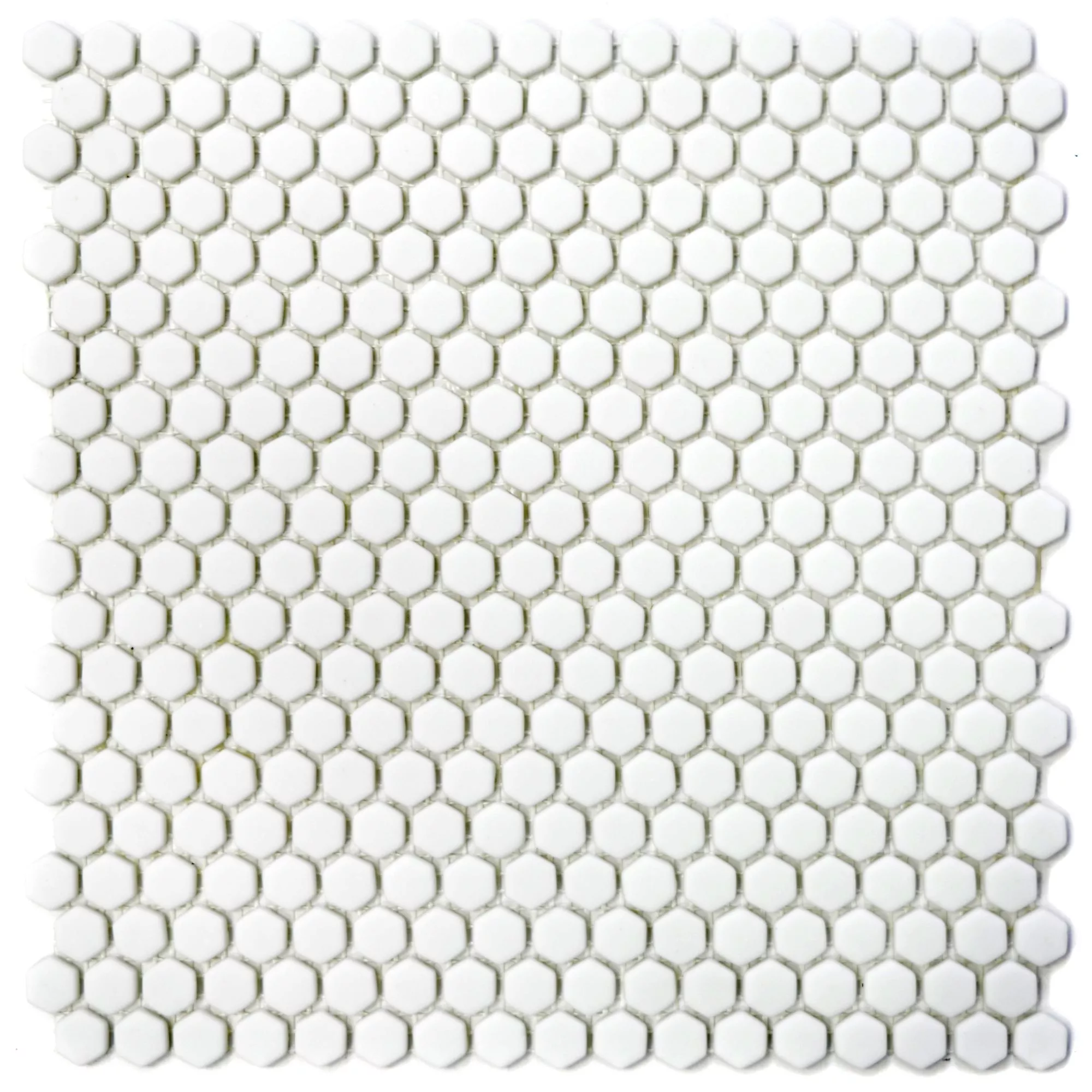 Échantillon Mosaïque En Verre Carrelage Kassandra Hexagone Blanc Mat