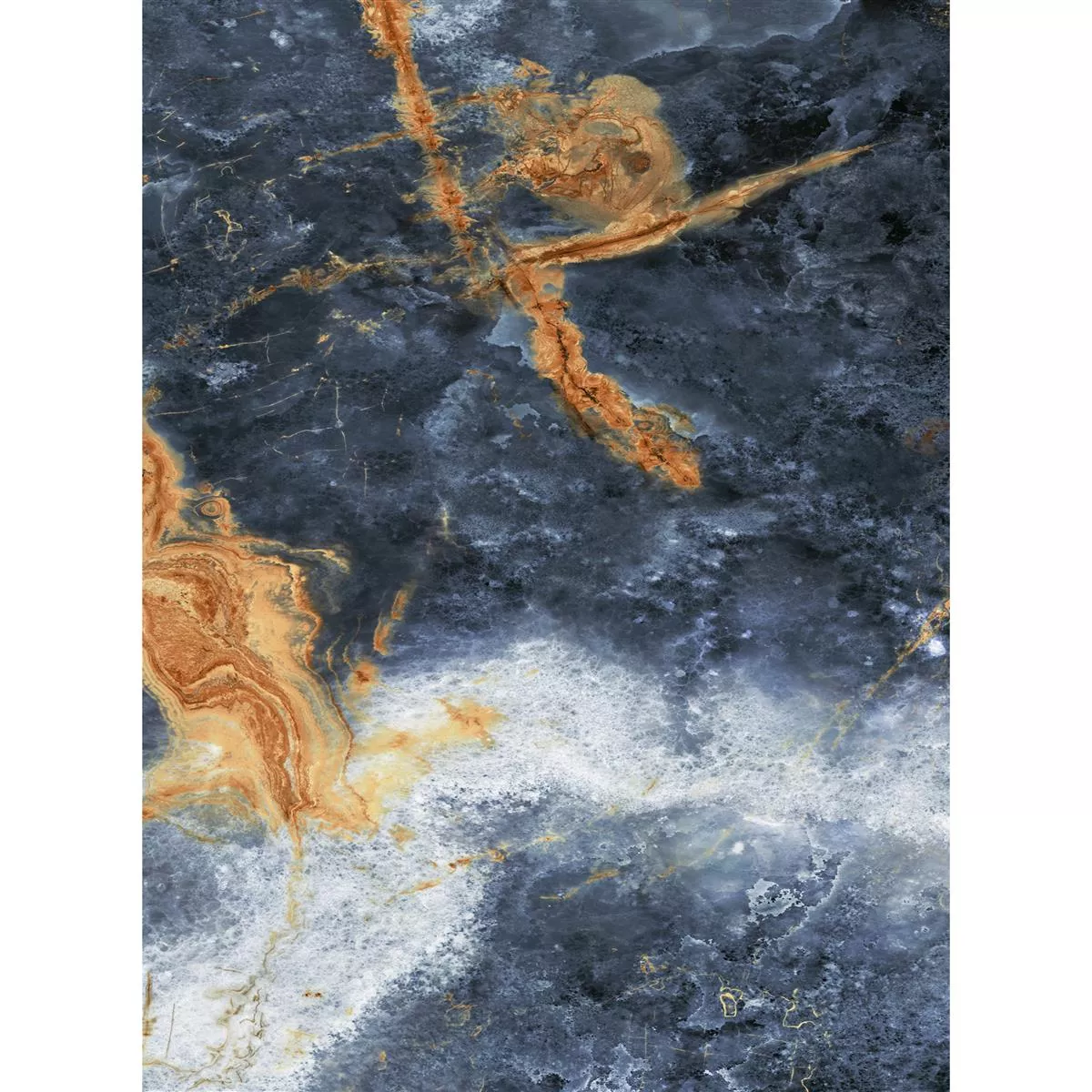 Échantillon Carrelage Sol Et Mur Joliet Bleu Or Poli Brillant 60x120cm