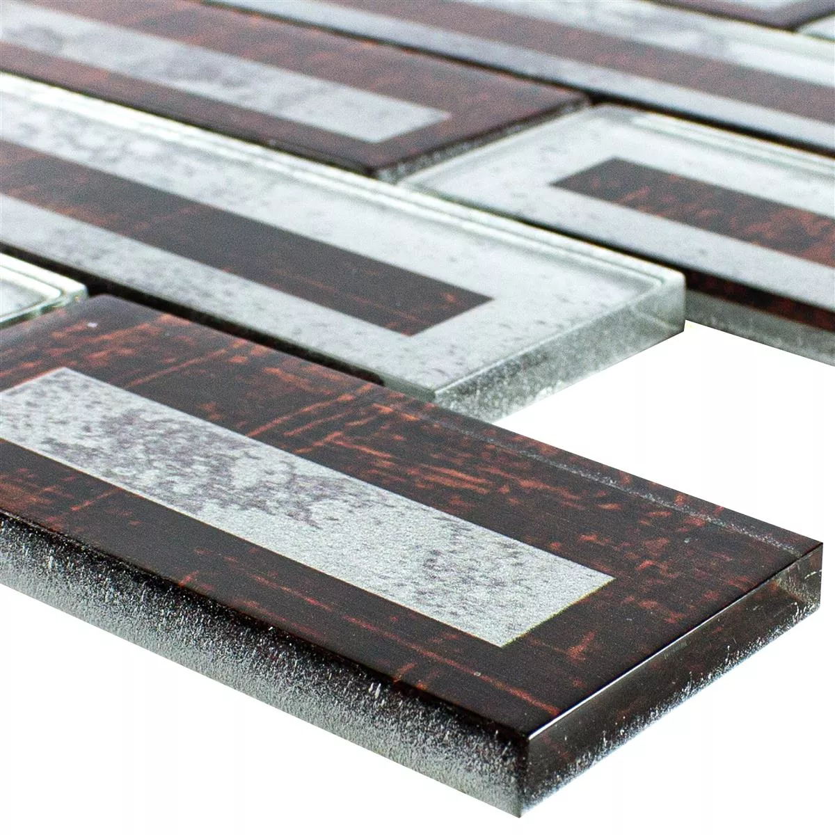 Mosaïque En Verre Carrelage Romans 2D Effet Brun Mosaïque En Verre Carrelage Romans 2D Effet Brun