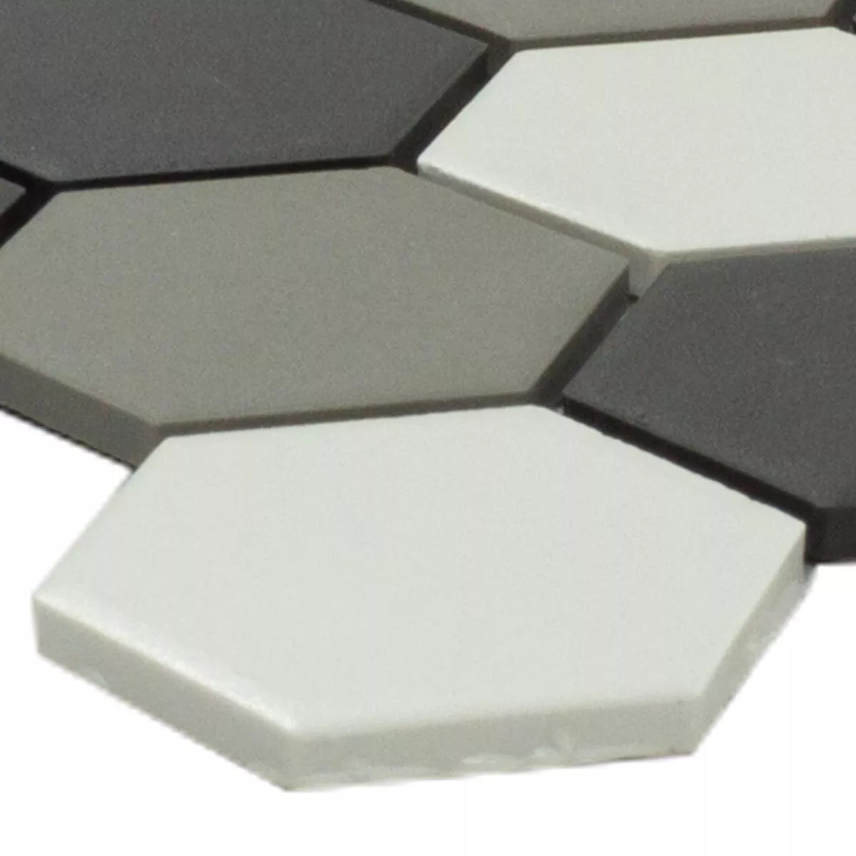 Céramique Mosaïque Carrelage Hexagone Bern Noir Blanc