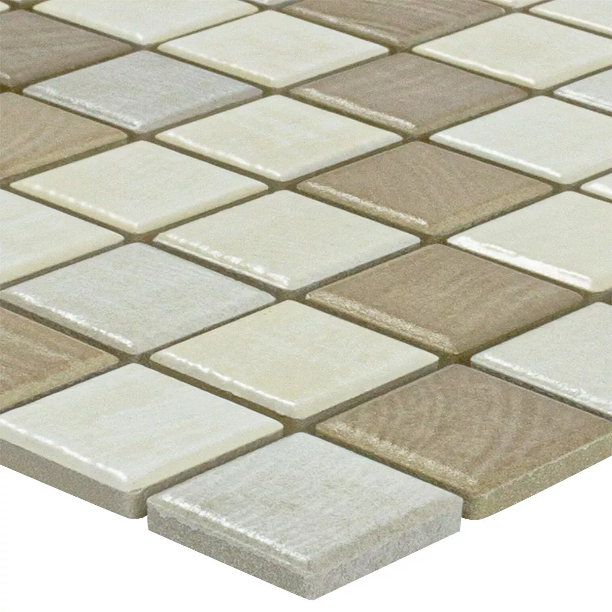 Céramique Mosaïque Carrelage Luminara Imitation Bois Brun Beige