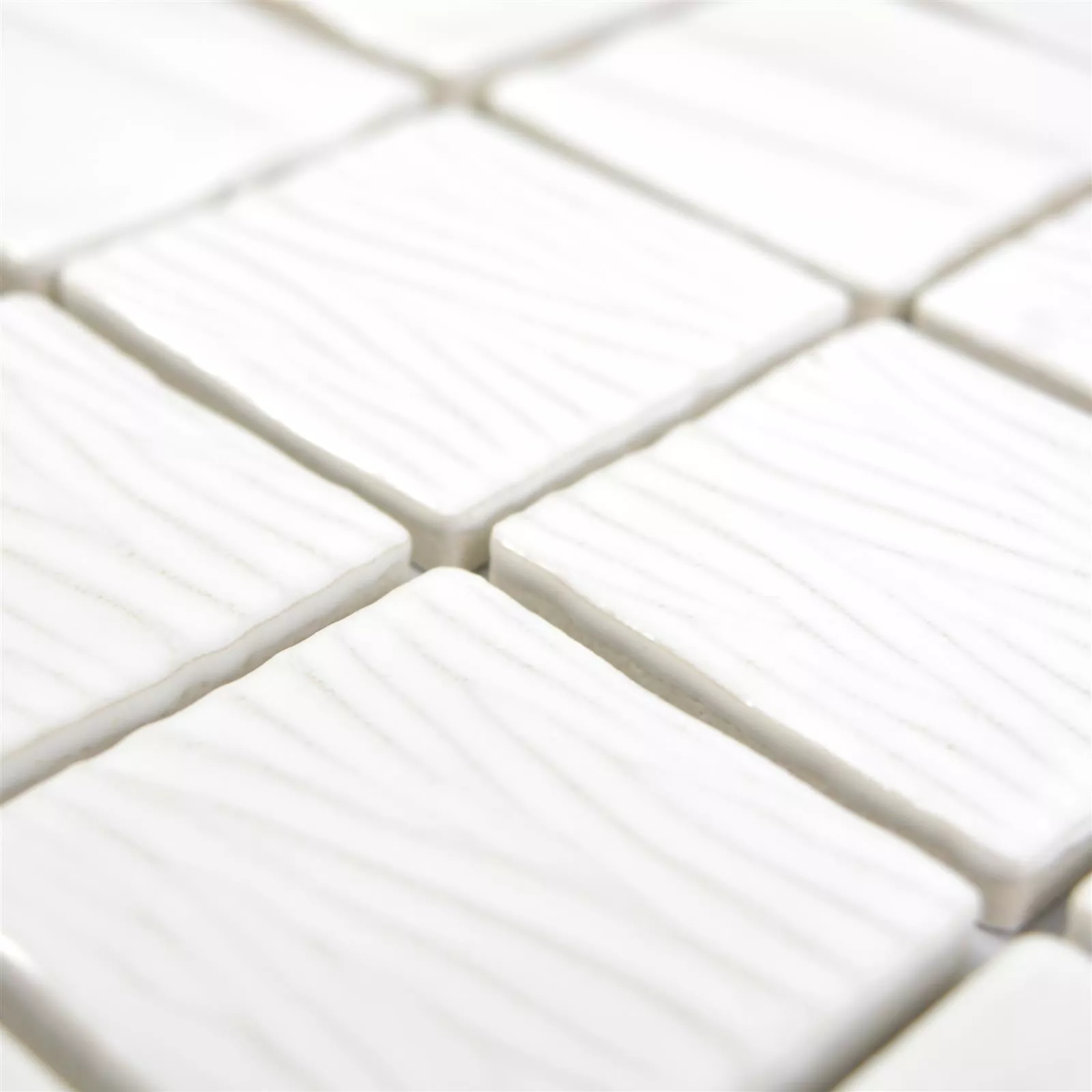 Échantillon Céramique Mosaïque Carrelage Rokoko 3D Elegance Blanc