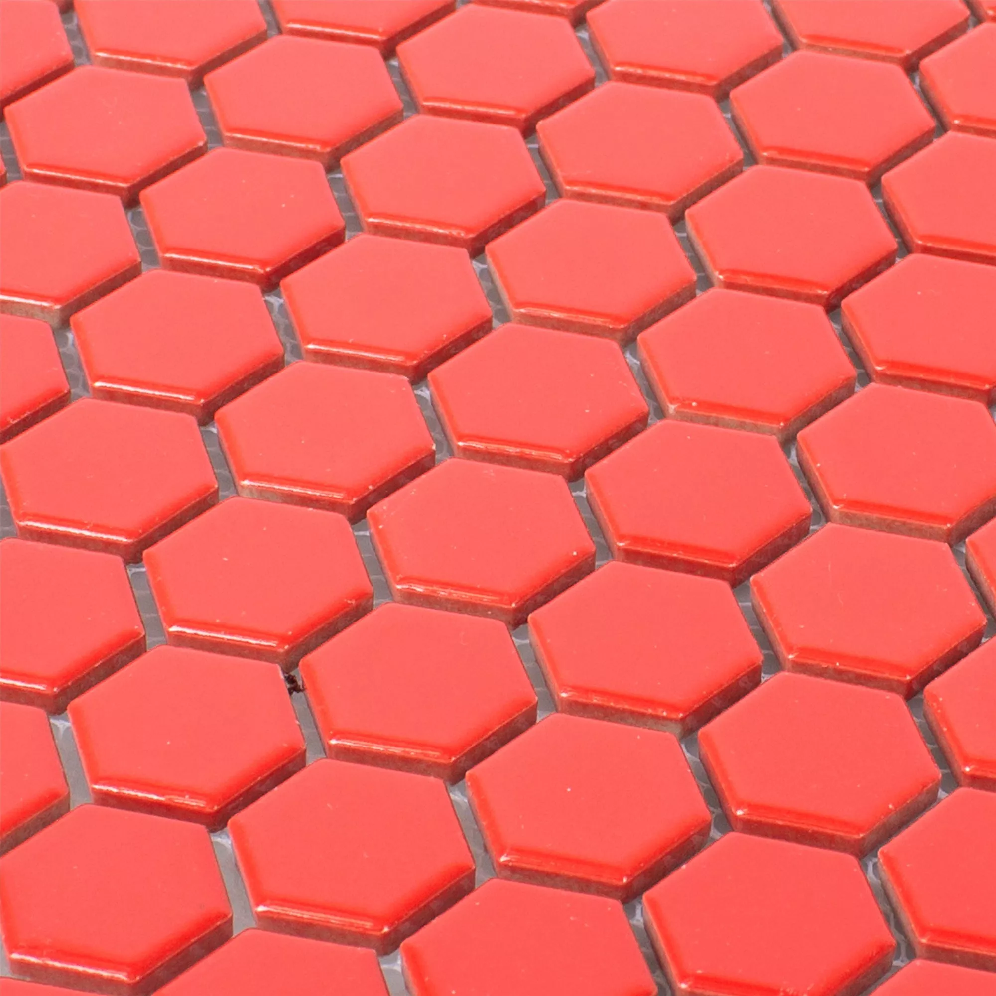 Échantillon Céramique Mosaïque Carrelage Zenon Rouge Brillant