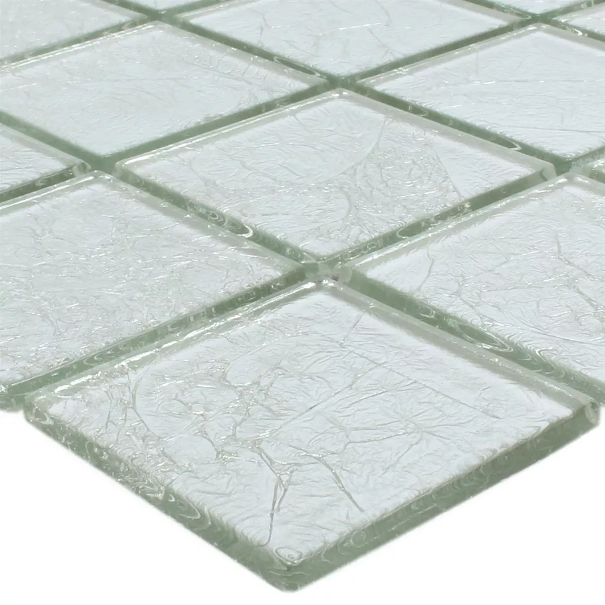 Carrelage Mosaïque Verre Lucca Argent 48x48x4mm Carrelage Mosaïque Verre Lucca Argent 48x48x4mm