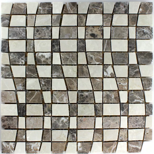 Échantillon Mosaïque Pierre Naturelle Marbré Vague Castano Beige