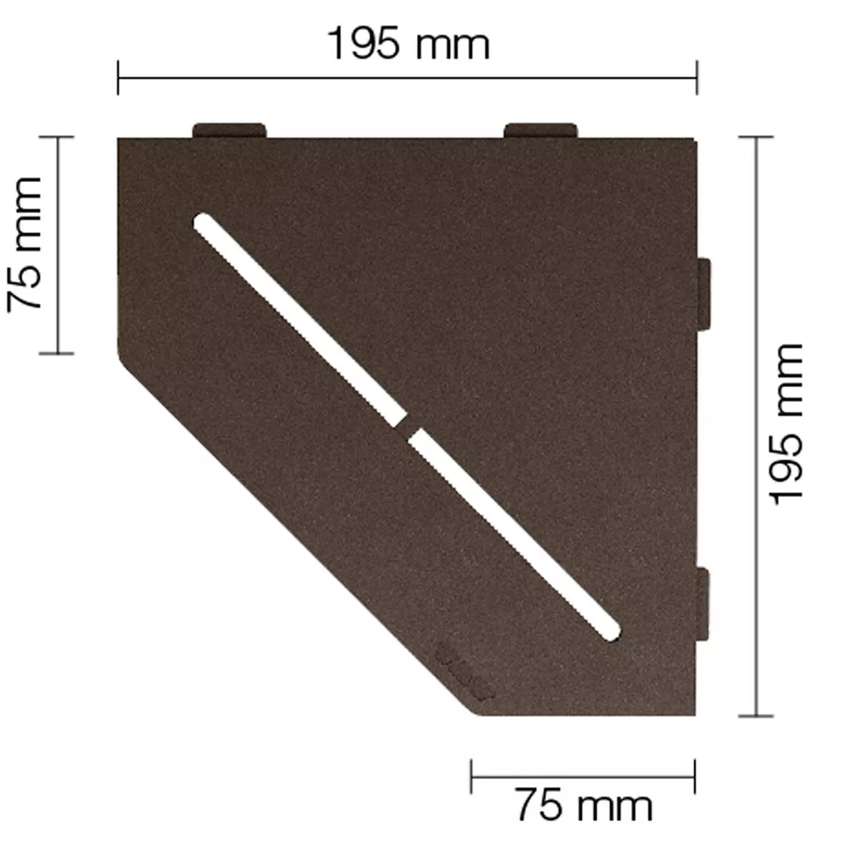 Etagère murale étagère de douche Schlüter 5 angles 19,5x19,5cm Pure