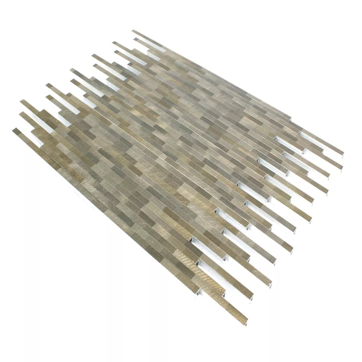 Échantillon Carrelage Mosaïque Aluminium Wishbone Brun Beige