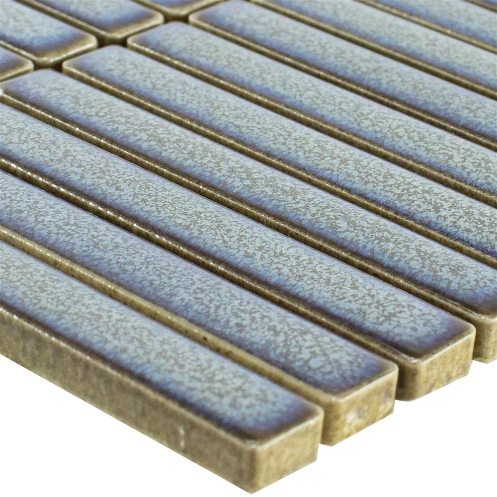 Mosaïque Transluzent Gris Bleu MOS88-0404 – Verre & Pierre Naturelle Brillante 30x30 Cm – Mur & Douche
