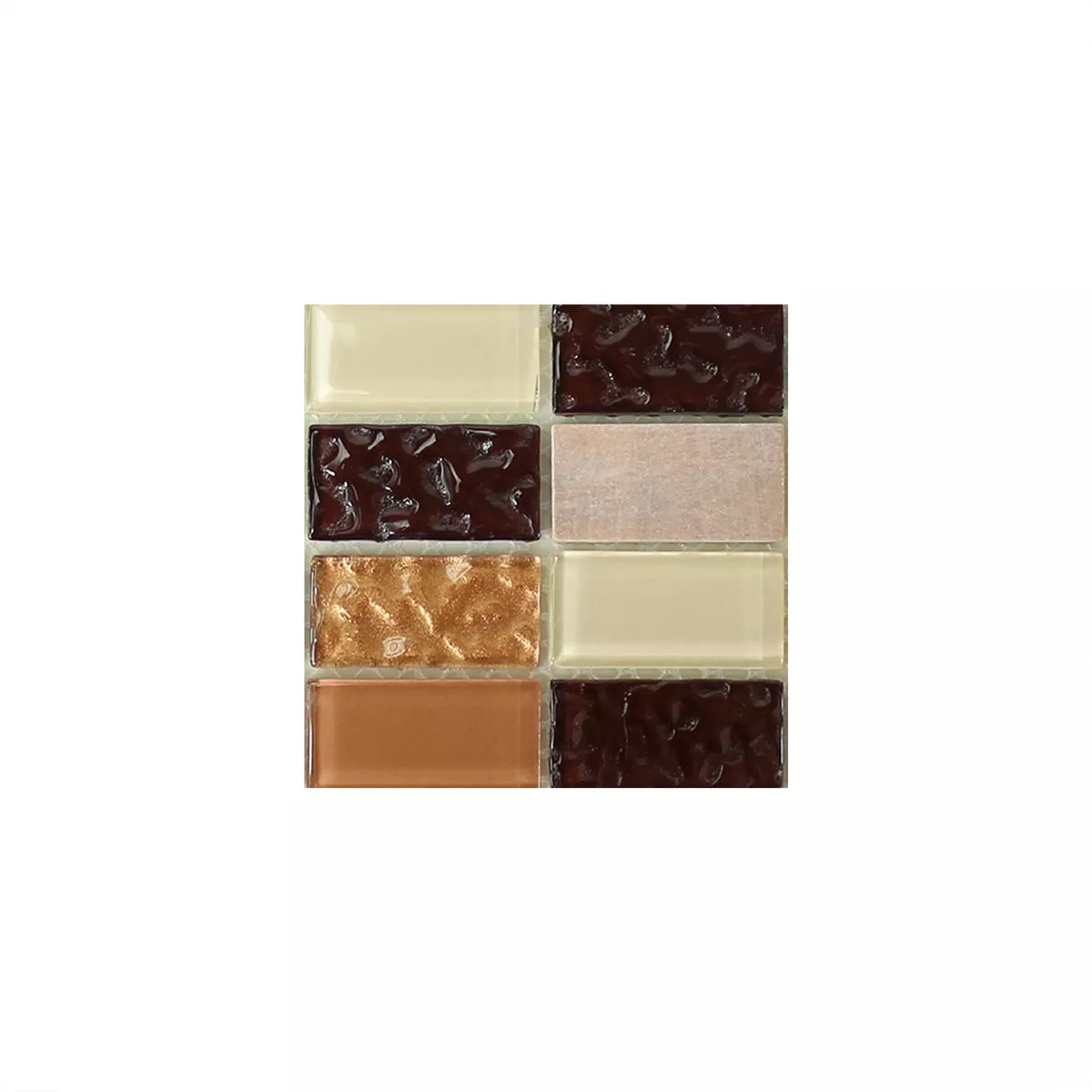 Échantillon Mosaïque Pierre Naturelle Auto Adhésif Beige Brun Brick