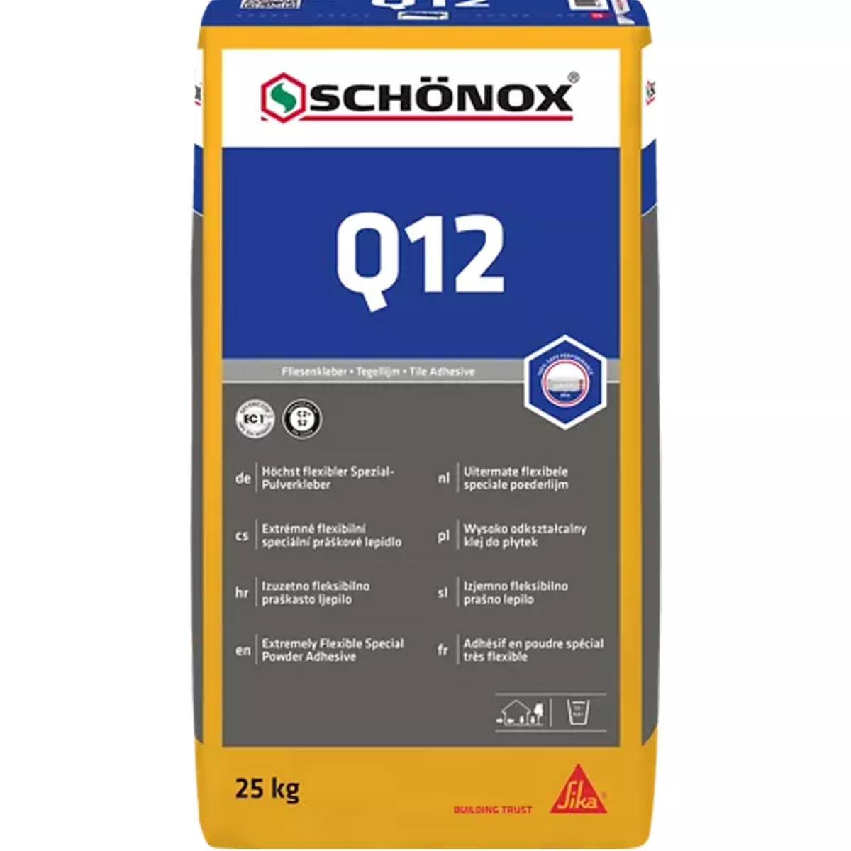 Colle à carrelage Schönox Q12 colle spéciale en poudre 25 kg
