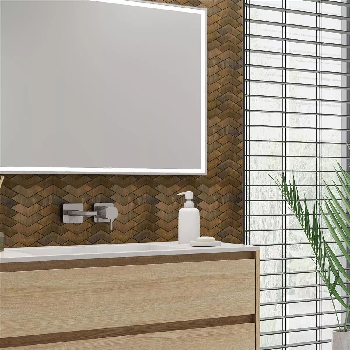 Métal Cuivre Mosaïque Carrelage Copperfield 3D Vague Métal Cuivre Mosaïque Carrelage Copperfield 3D Vague
