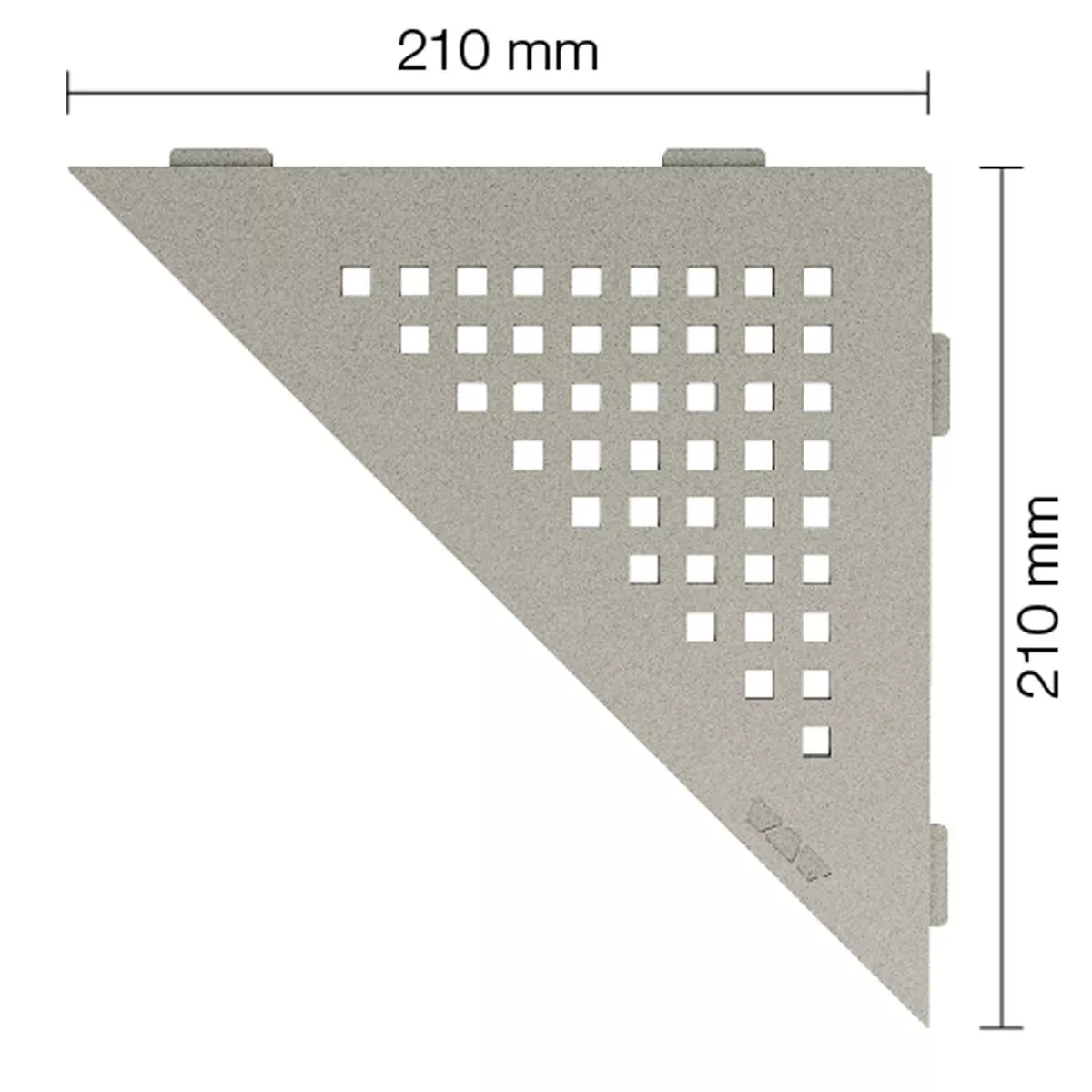 Etagère murale étagère de douche Schlüter triangle 21x21cm carré gris