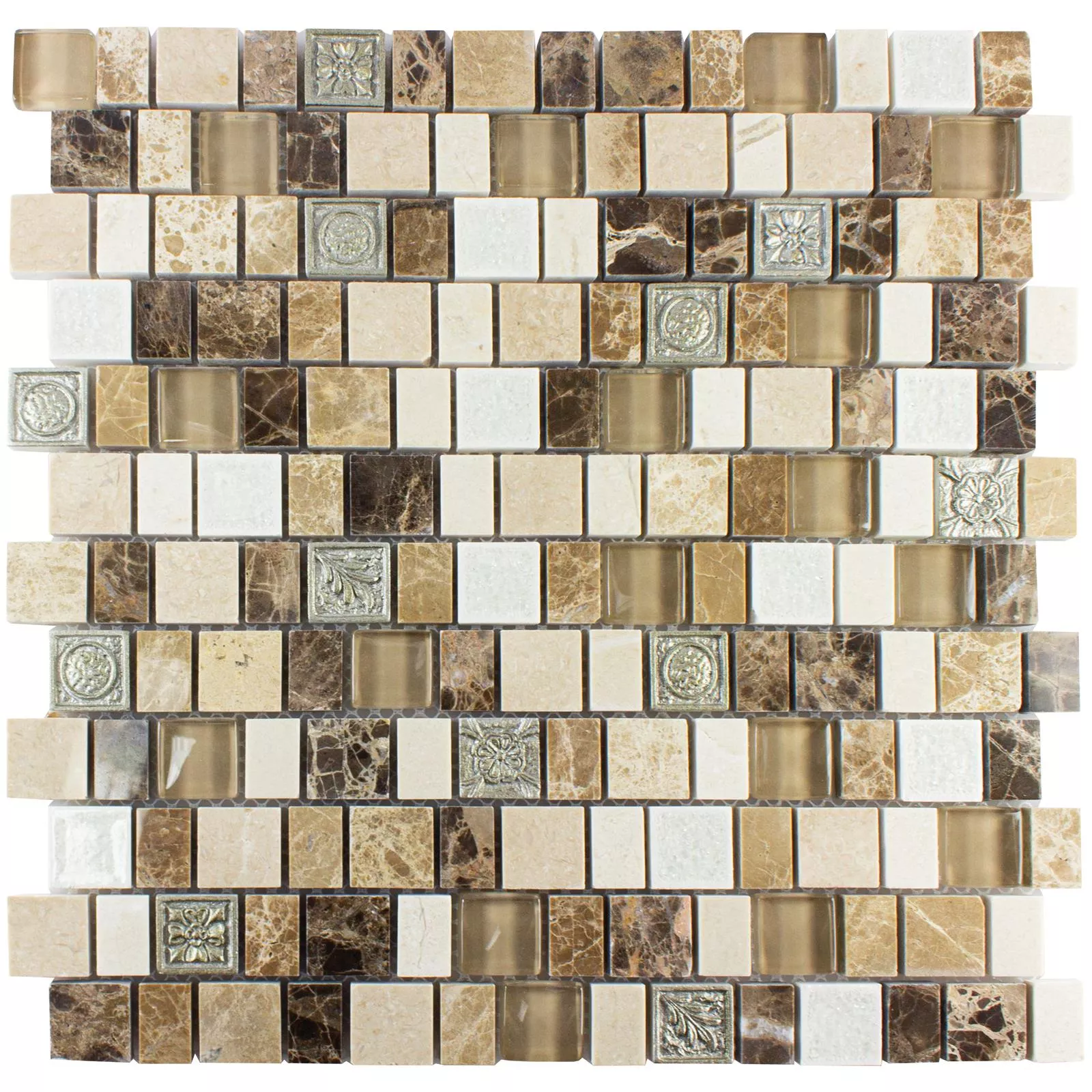 Échantillon Mosaïque Carrelage Moranbah Brun Beige Blanc