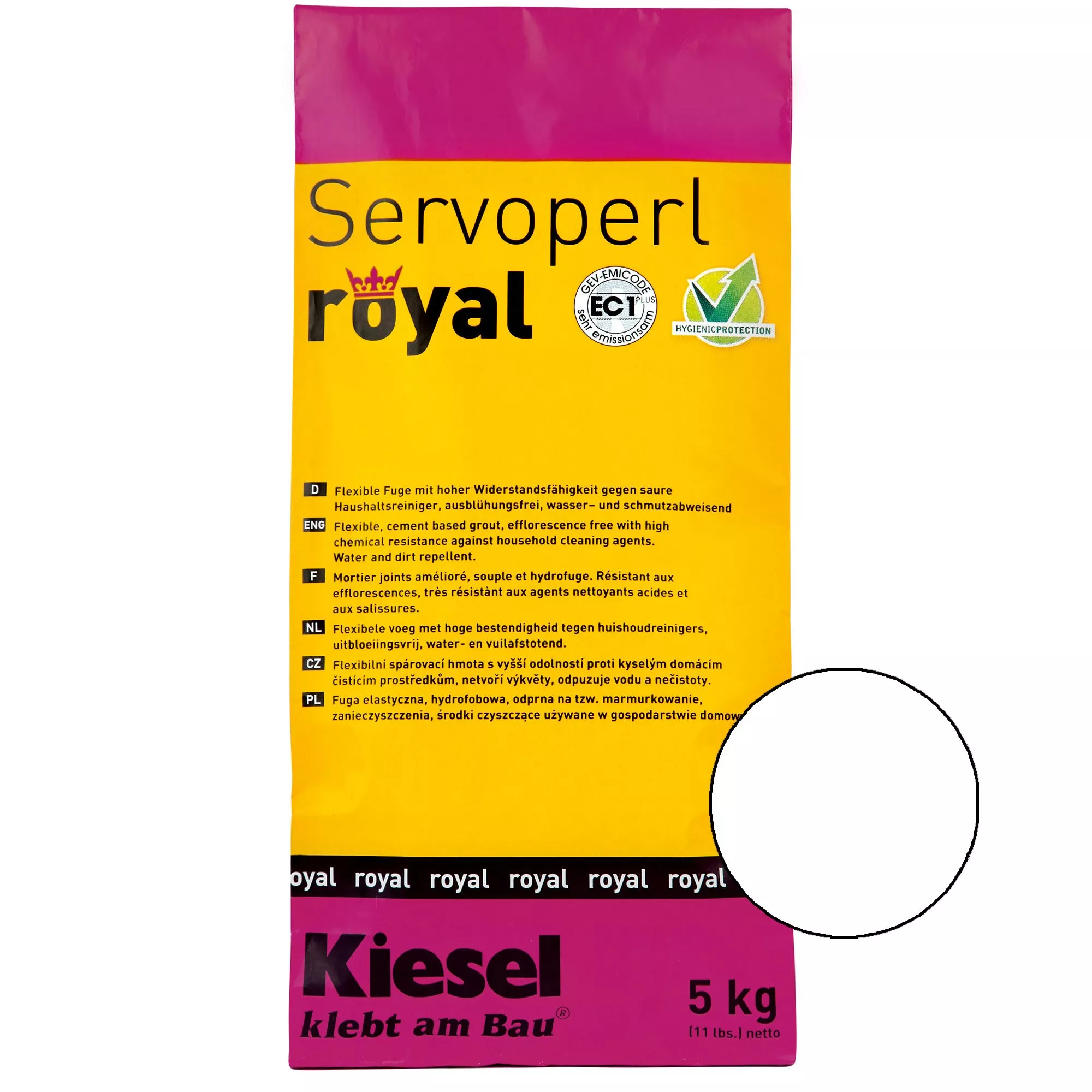 Kiesel Servoperl Royal - Joint Flexible, Hydrofuge Et Anti-salissures (5KG Blanc)