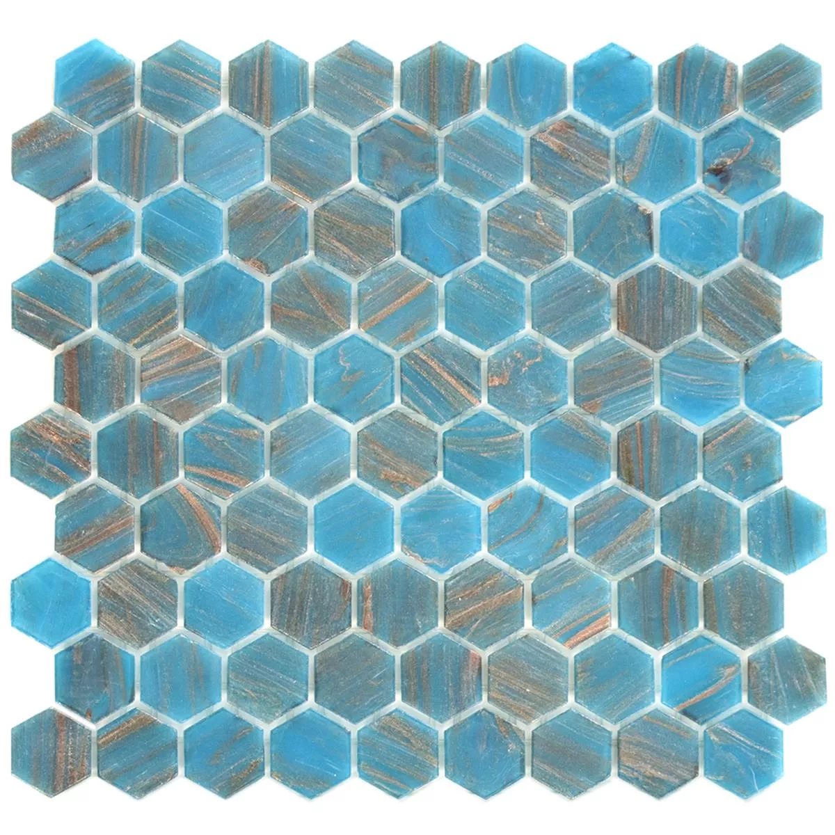 Mosaïque En Verre Carrelage Trend-Vi Verre Hexagonal 242 Turquoise Bleu Mosaïque En Verre Carrelage Trend-Vi Verre Hexagonal 242 Turquoise Bleu