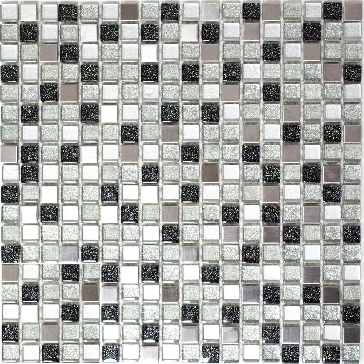 Mosaïque En Verre Carrelage Magical Noir Argent Mosaïque En Verre Carrelage Magical Noir Argent