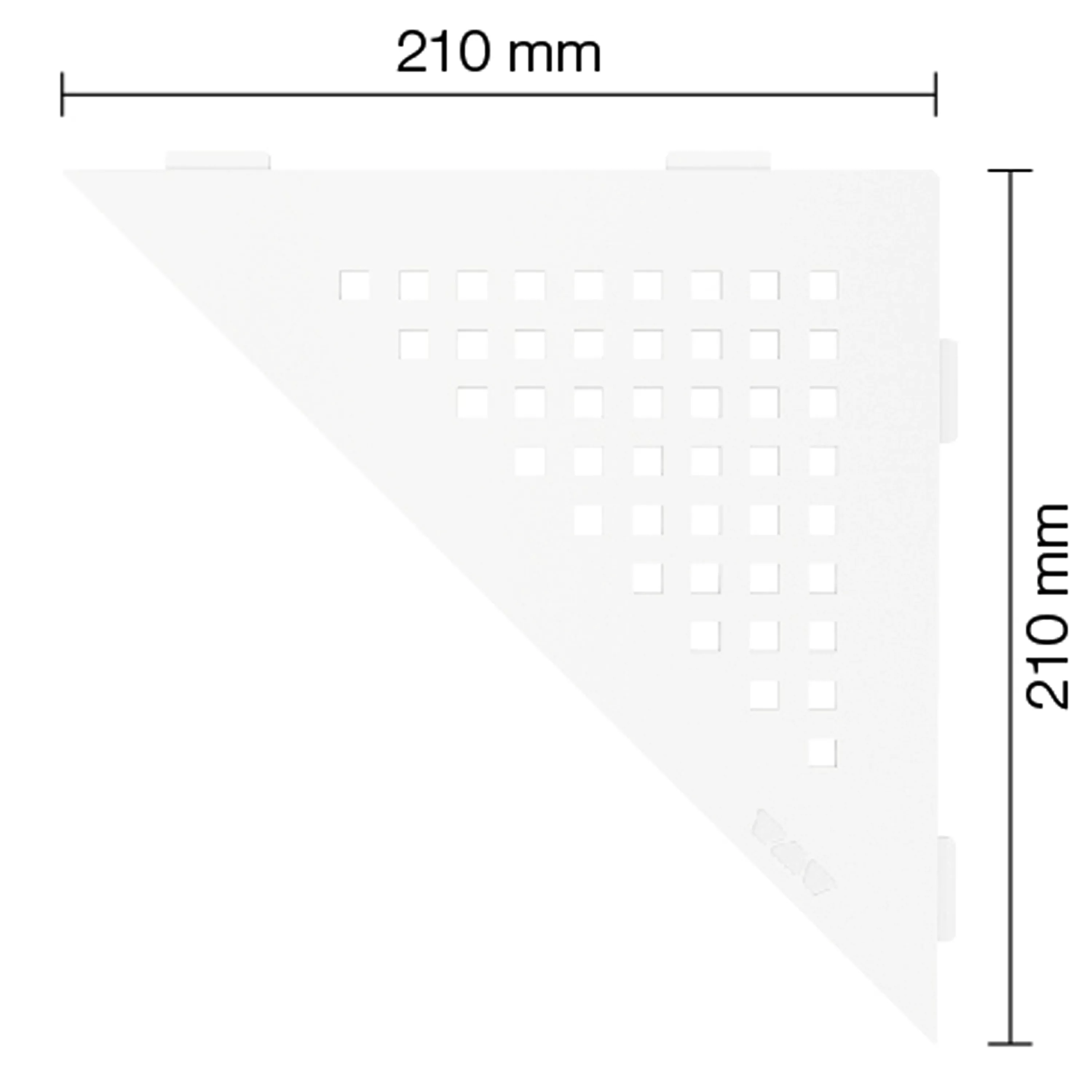 Etagère murale étagère de douche Schlüter triangle 21x21cm carré blanc