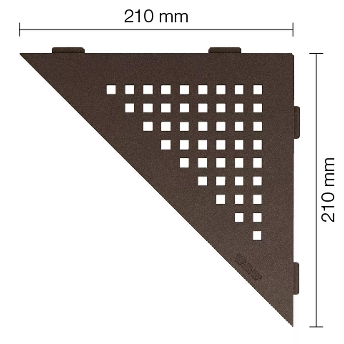 Etagère murale étagère de douche Schlüter triangle 21x21cm Carré Bronze