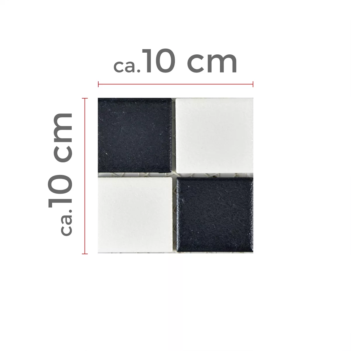 Échantillon Céramique Mosaïque Carrelage Heinmot Noir Blanc R10 Q48