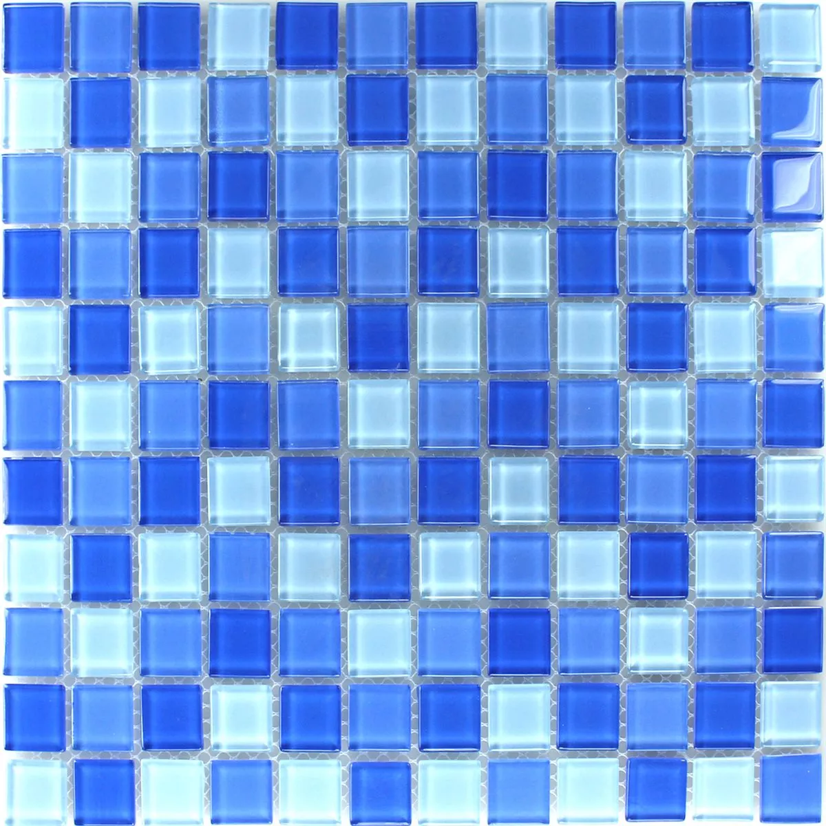 Mosaïque Verre Bleu Clair 25x25x4mm