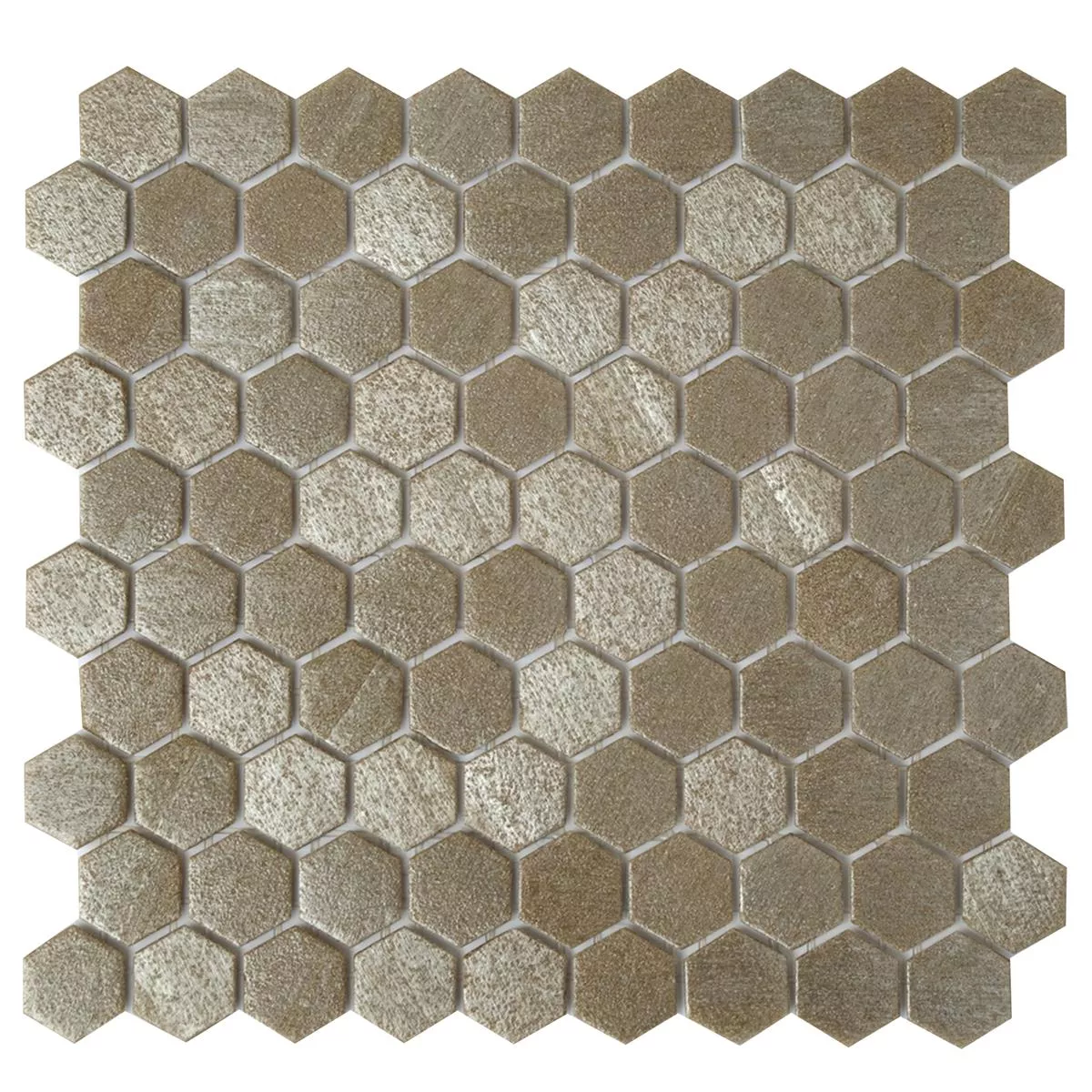 Mosaïque En Verre Carrelage Trend-Vi Hexagonal 2120 Brun Clair