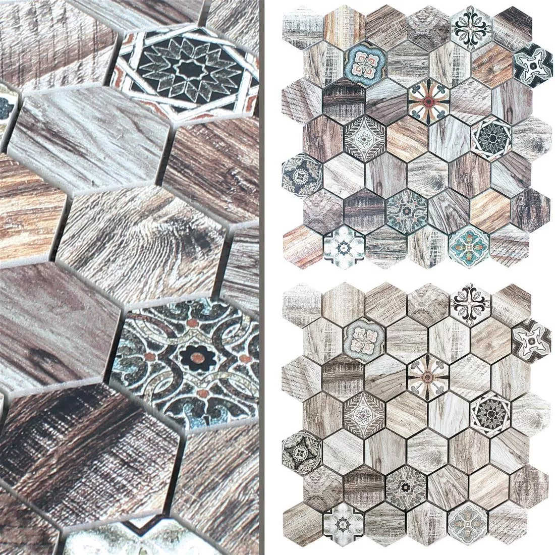 Échantillon Natural Mosaïques Pierre Carrelage Kapstadt Imitation Bois