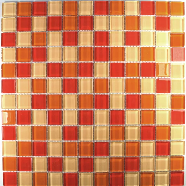 Échantillon Mosaïque Verre Valencia Rouge Orange